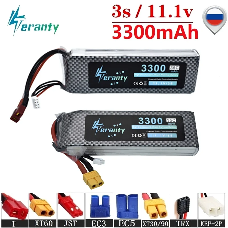Teranty Power 11 1 В 3300 мАч 35C Lipo Batterry для RC Drone Boat Quodcopter запасные части 3s 2800 батареи T/XT60