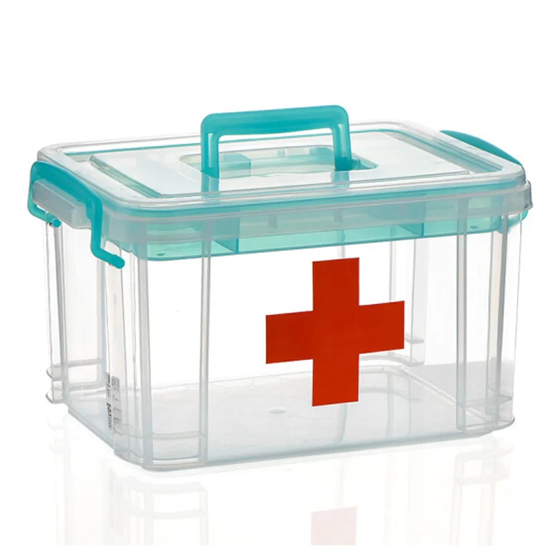 

Multi-use Storage Box Plastic First Aid Kit Box Pill Organizer Portable Household Organizor