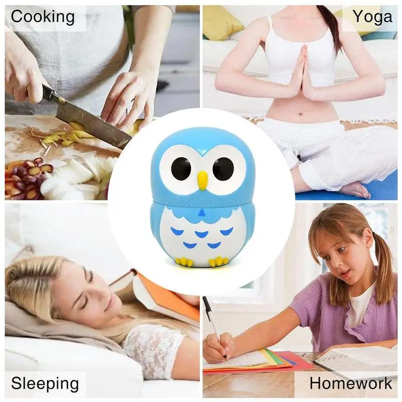 

Plastic Cute Owl Cartoon Kitchen Timers Cooking Mechanical Home Decor Timer Switch Easy To Use Kitchen Dial Timers