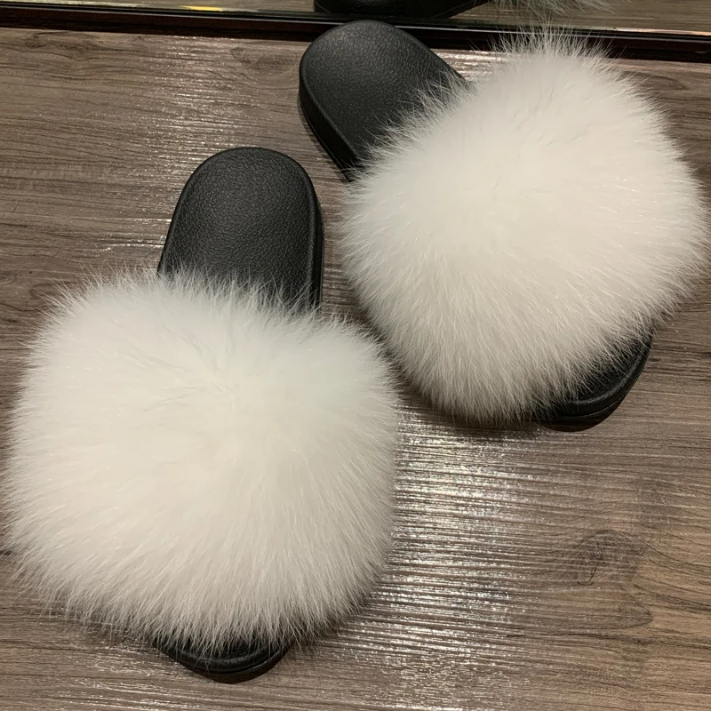 Ползунки из меха енота тапочки натурального для женщин и детей|Тапочки| |