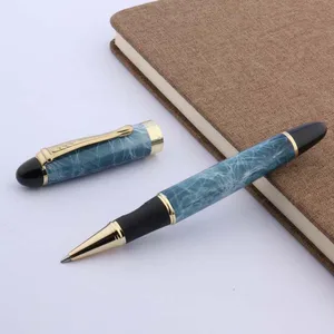 Школьные ручки Jiinhao, металлические, синие, мраморные, золотистые, с зажимом, 450, ручка, канцелярские принадлежности для офиса