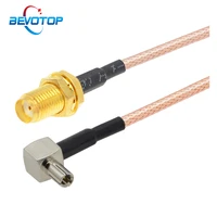 10pcs sma female jack to right angle ts9 male plug rg316 pigtail cable sma to ts9 adapter for huawei e5332 e5776 e5372 3g modem