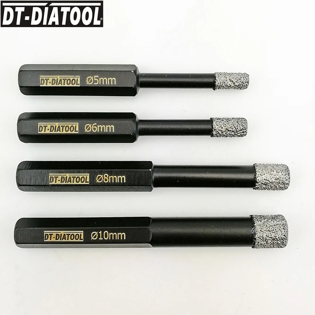 

DT-DIATOOL 4pcs/set Dry Vacuum Brazed multi-purpose Diamond Drill Core Bits Drilling Hole Saw With Hex Shank for drill