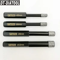 dt diatool 4pcsset dry vacuum brazed multi purpose diamond drill core bits drilling hole saw with hex shank for drill