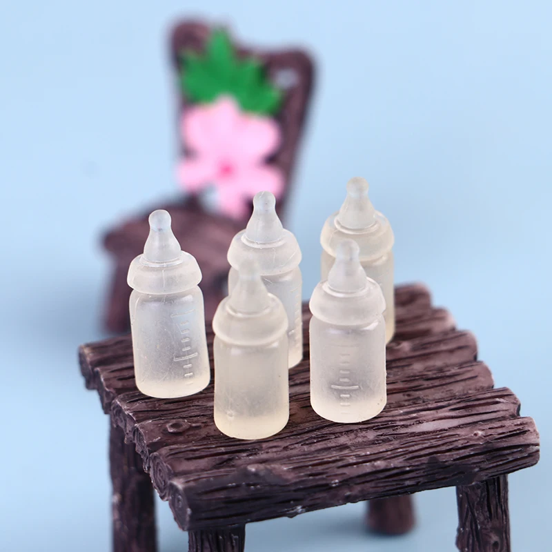 

5pcs 1:12 Simulation Mini Milk Bottle Feeding Bottles Miniature Baby Bottle DIY Dollhouse Miniature Accessories