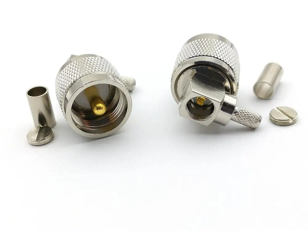 Медный УВЧ штекер PL259 прямоугольный обжим для кабеля RG58 RG142 LMR195 RG400 | Обустройство