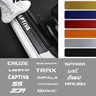 4 шт. углеродного волокна порога протектор наклейки на пороги аксессуары для шевроле каптива Lacetti Sonic зубная щётка Spark парус