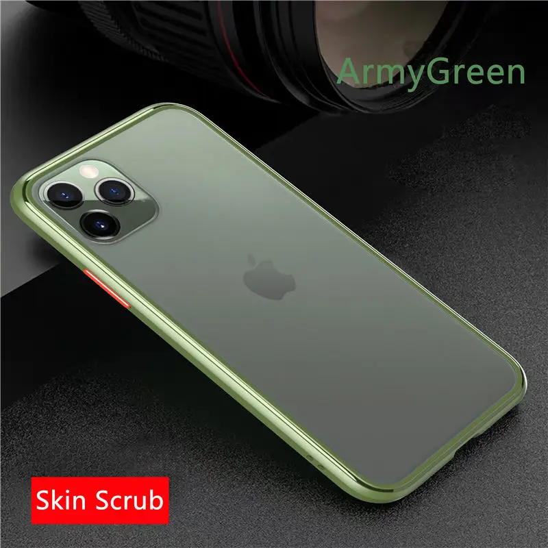 Для iPhone 11 Pro Max 6 6s 7 8 Plus X Xs Max чехол для телефона силиконовый край и твердая задняя крышка прозрачный противоударный скраб корпус