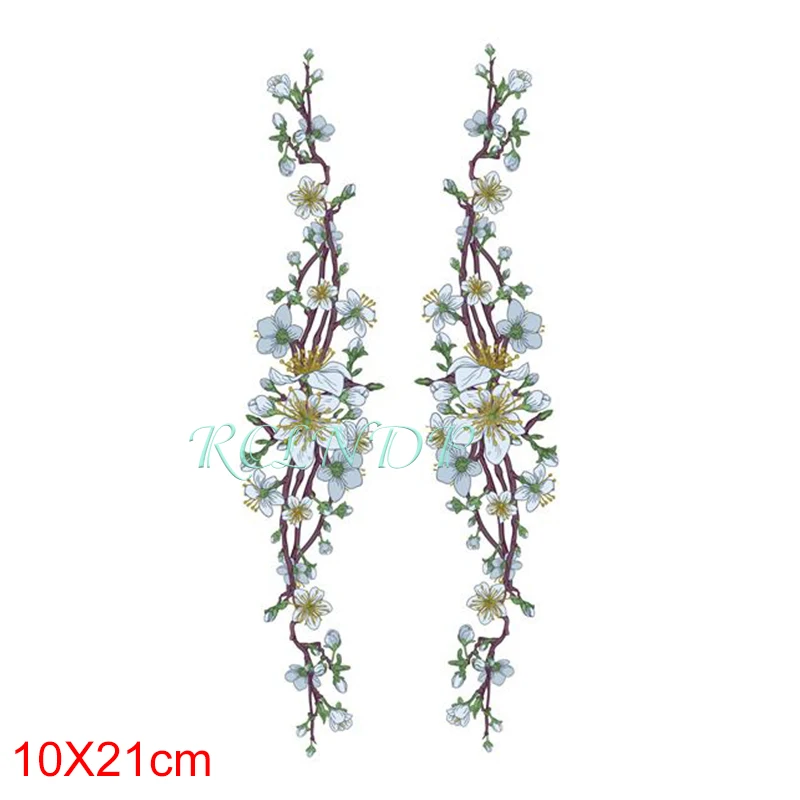 Водостойкая Временная тату-наклейка цветок маленький свежий персика