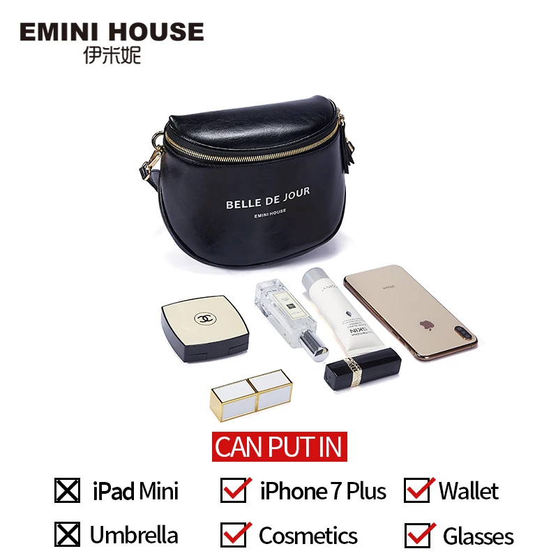 EMINI HOUSE широкий ремень седельная сумка масло воск кожа роскошные сумки женские