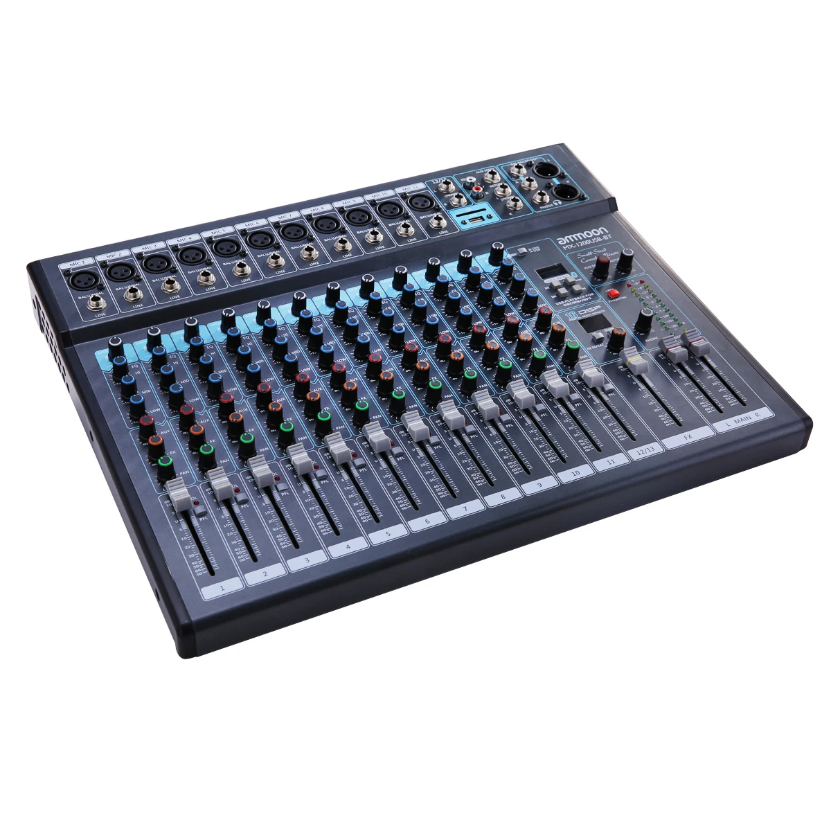 Ammoon MX 1200USB BT12 Channel смешивания консольный микшер встроенный 16DSP эффекты + 48V Phantom