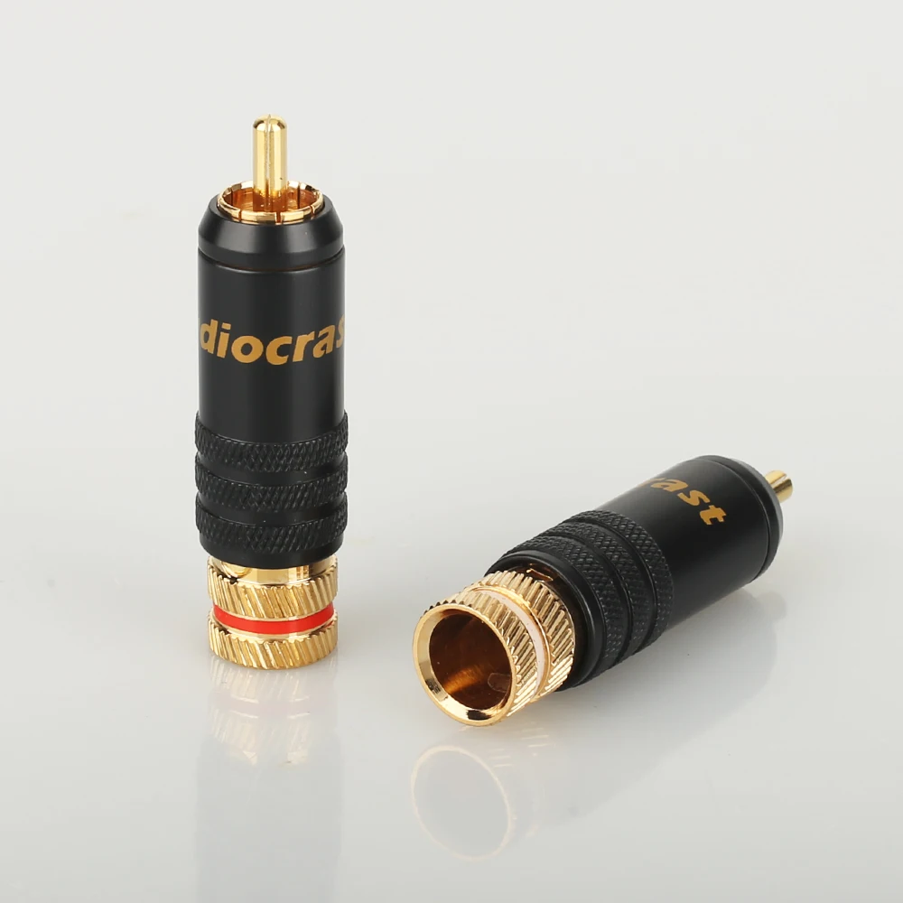 R008 Hifi X 4 шт. штекер сигнальной линии RCA переходник lotus head медный позолоченный 9