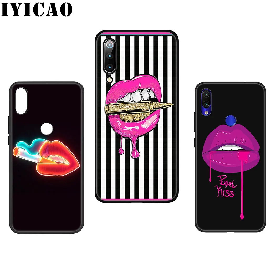 IYICAO Sexy Girl Lips Kiss Soft Silicone Case for Xiaomi 9 8 SE A2 Lite A3 9T Pro A1 CC9 5X 6X MAX 3 F1 |