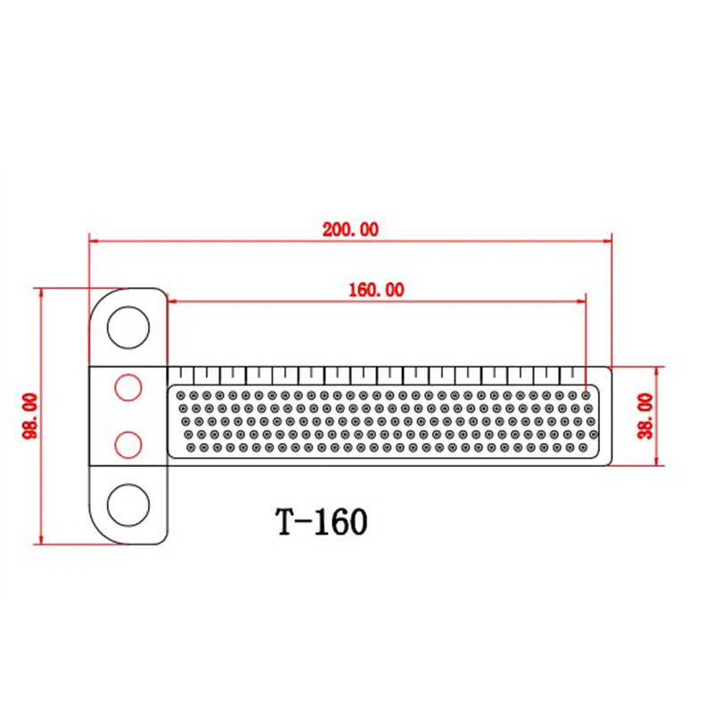

Woodworking T-Square Measuring Tools Scribe Aluminum Alloy,Woodworking Marking Rule Measurement Tool Cross Ruler(T-160)