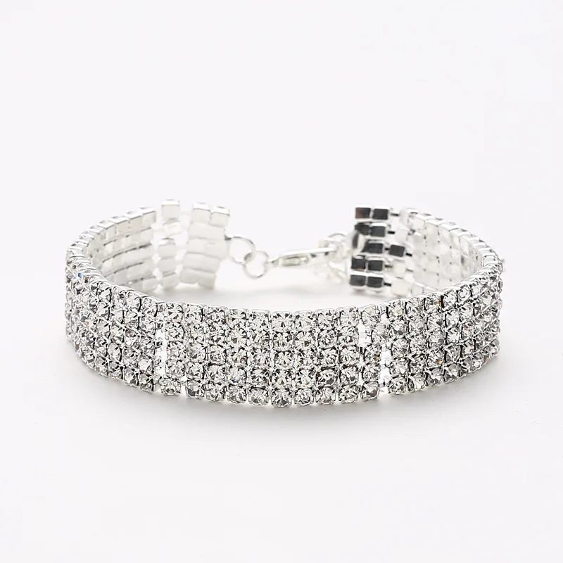 Браслет из золотой цепочки с множеством рядов когтей и камней-страз высокого класса для женщин, популярный в Европе и Америке в рамках международной торговли.