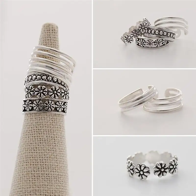 12 шт. регулируемое кольцо на палец унисекс кольца ноги модные сплав покрытие