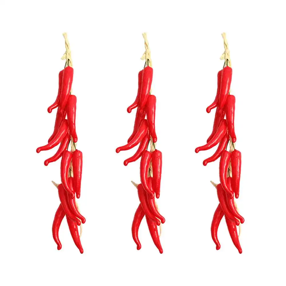 3 шт Искусственные фрукты моделирование перец строка поддельные овощей струна