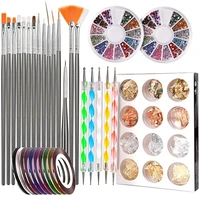 nail art kits acrylic poly nails gel brushes pen dotting painting designer stickers tools accessories supplies for manicure sets