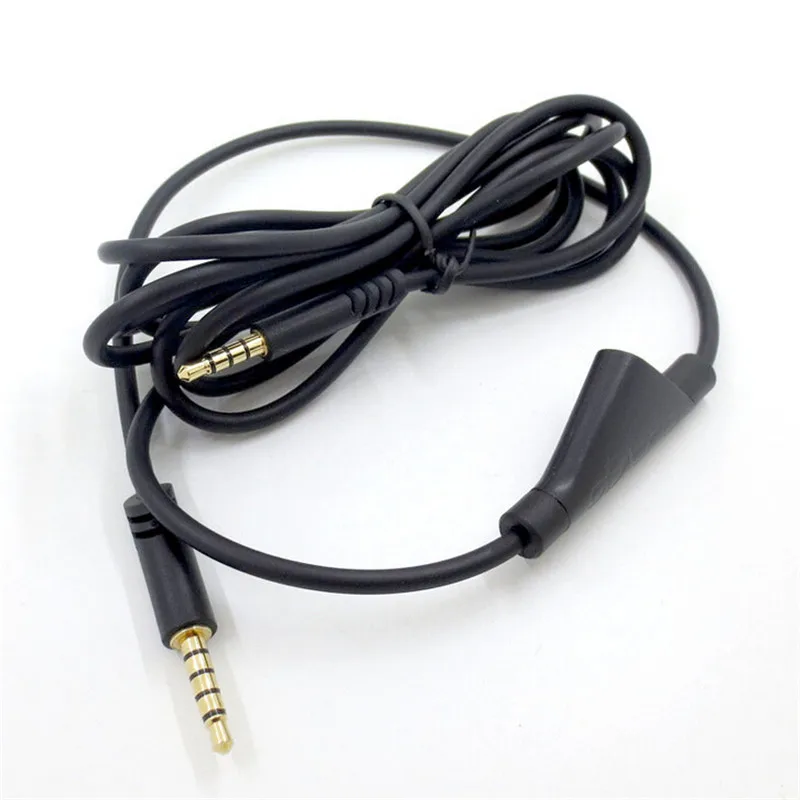 Встроенный бесшумный аудиокабель 2 м черный провод с кнопкой отключения звука