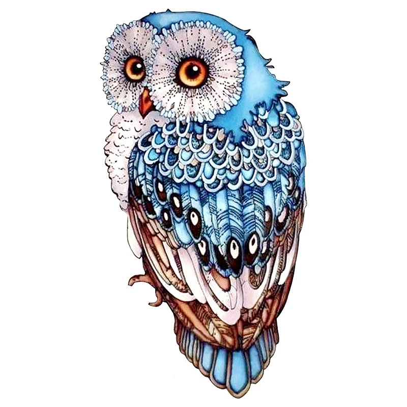 

New Blue Owl Wooden Puzzles Adults Unique Animal Shaped Montessori Educational Wooden Jigsaw Puzzle Gift For Kids Children Toys