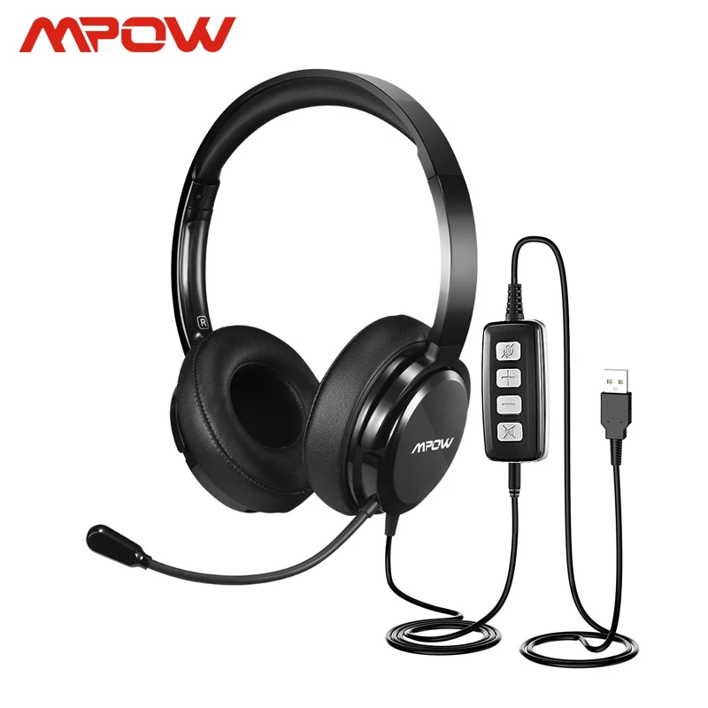 Mpow HC2 проводные наушники с микрофоном для колл центра Skype 3 5 мм разъем/USB