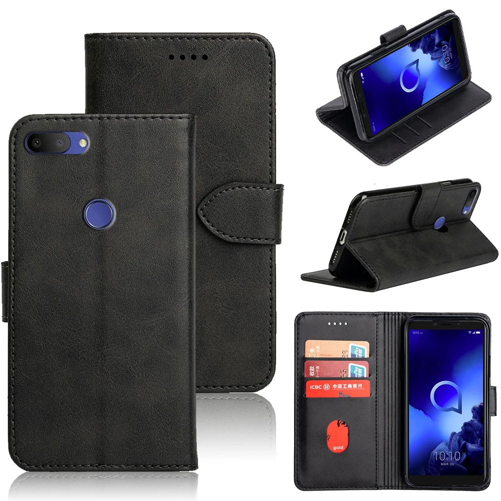 Чехол книжка SRHE для Alcatel 1 S 2019 роскошный кожаный чехол с магнитным кошельком 5024D 5