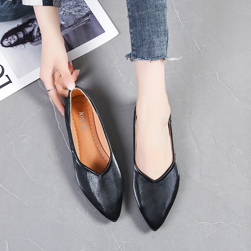 

Ladies Single Shoes Low Heel Flat Shoes Summer New Fashion Fashion Thin Pointed Korean Simple Low Fashion Single Shoes