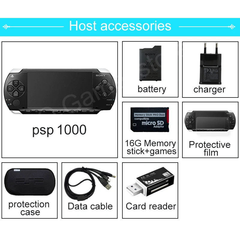 Оригинальная игровая консоль Sony psp 1000 портативная PSP для gba двойная аркадных игр FC