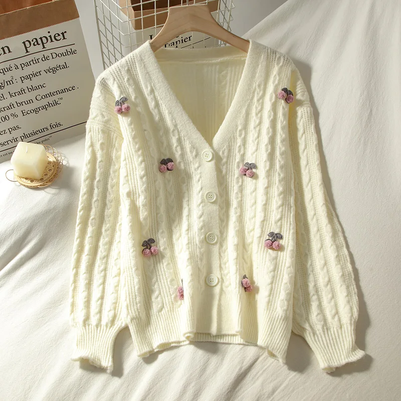 Gagarich женский свитер Осень новинка Вишневый милый вязаный корейский стиль