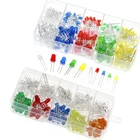 Светоизлучающие диоды 5 цветов, электронные компоненты 3 мм светодиодный светодиод 5 мм, светодиодсветодиодный разных цветов сделай сам, светодиодные светоизлучающие диоды в коробке