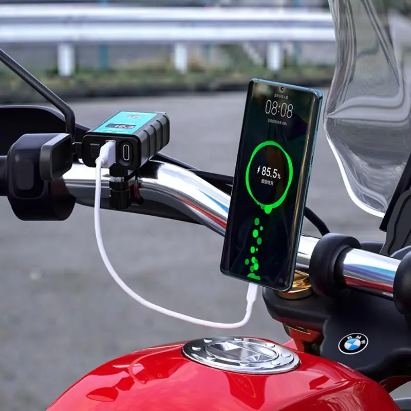 

Зарядное устройство для мотоцикла, USB + Type-C