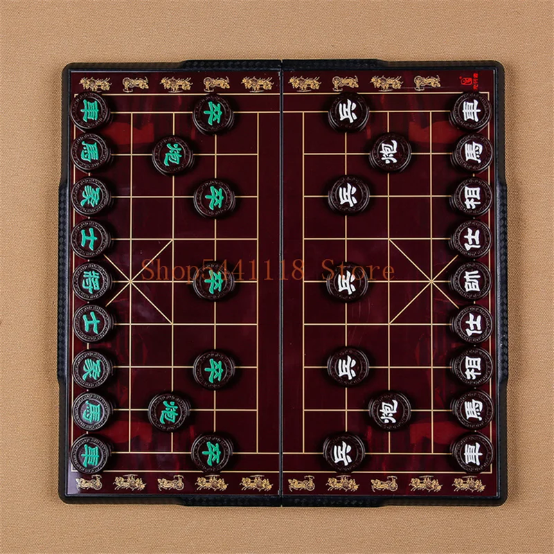 

Vintage Chinese Chess and Chess Board Handmade Standard Chess Chess Board Game Travel Game Toys Adult Children