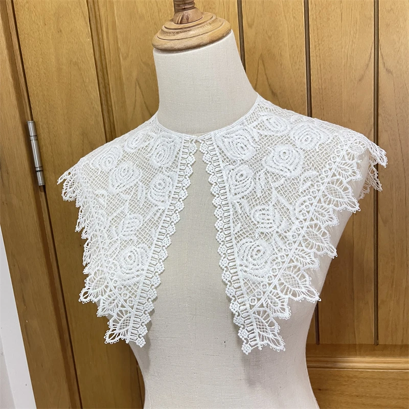 Высококачественный точечный кружевной край большой лацкан ложный воротник шаль