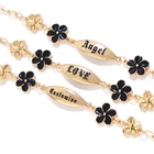 Браслет-цепочка из сплава с подвеской в виде сердца, фирмы KOMi, полинезийское Гавайское Самоа, Маршалл, Плюмерия, маленький цветок, ювелирные изделия для женщин