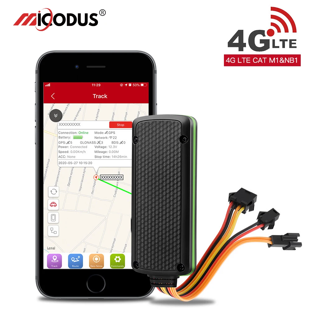 Автомобильный GPS трекер с 4G LTE CAT NB1/M1 водонепроницаемый локатор для обрезки масла