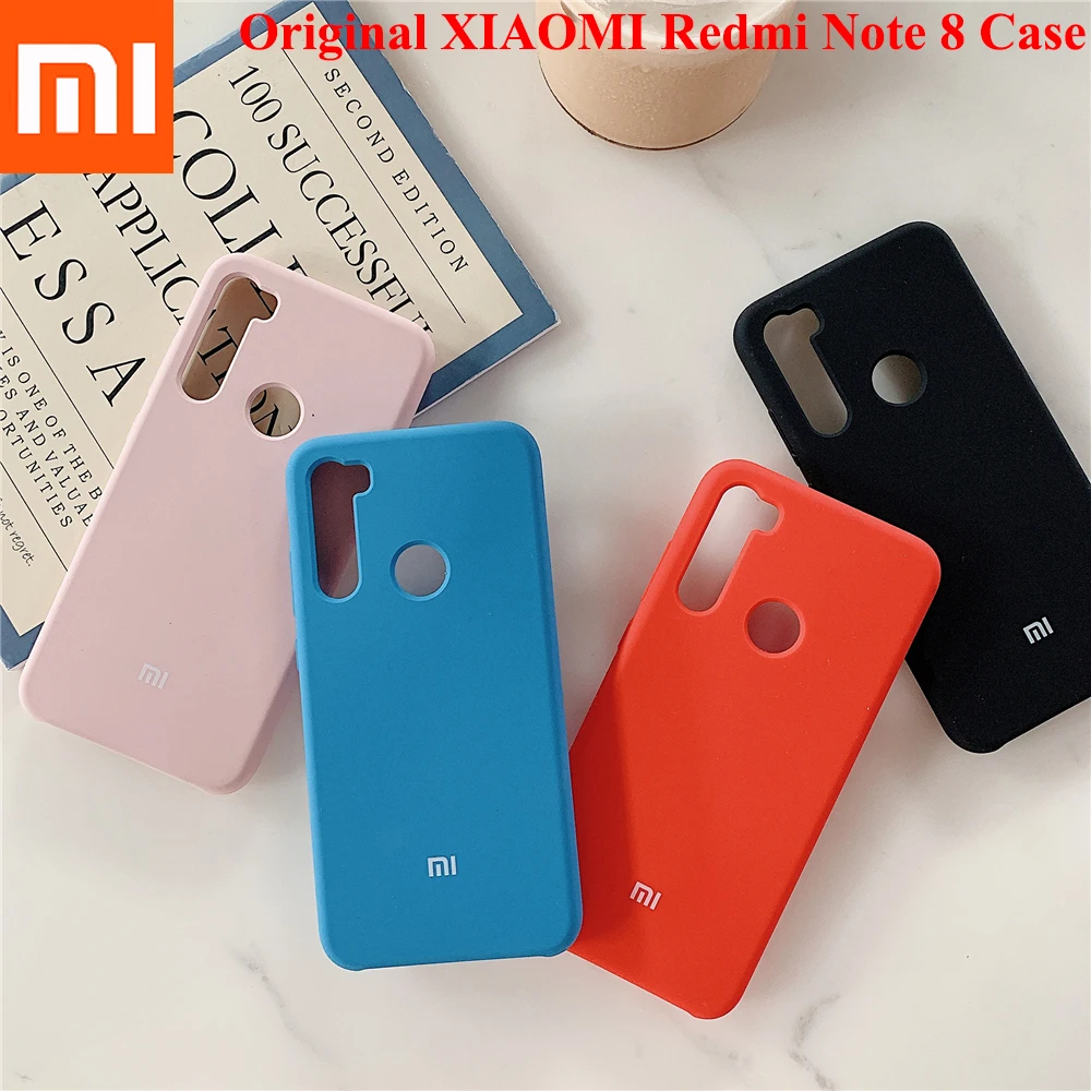 Чехол для Redmi Note 8 Оригинальный жидкий силиконовый чехол XIAOMI шелковистая мягкая