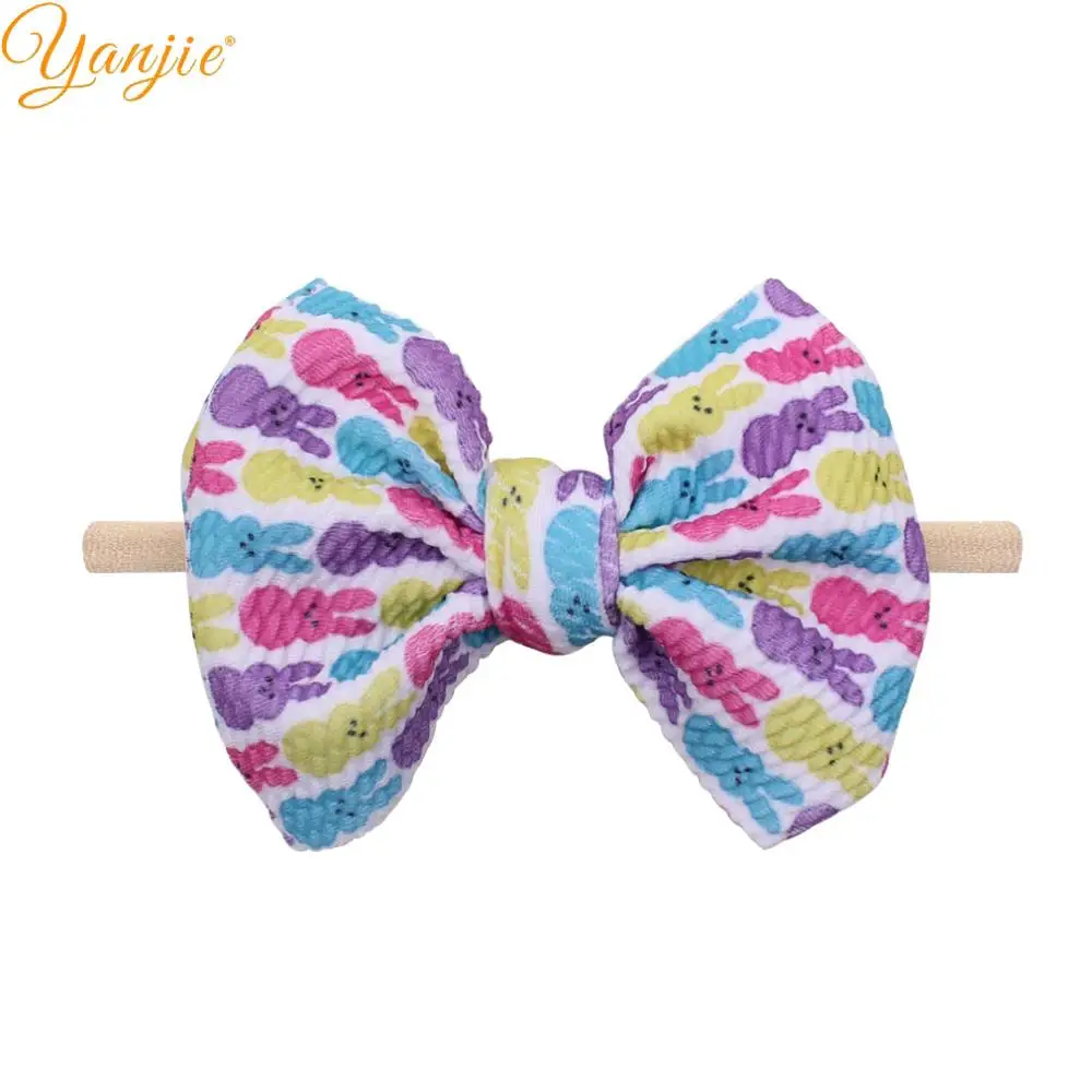 Цветочные нейлоновые повязки на голову 2020 Новинка Рождество 4 5 ''банты для