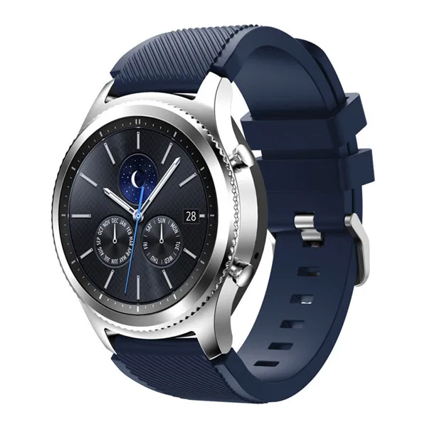 Темно-синий Gear S3 Frontier классический ремешок для часов 22 мм силиконовый спортивный заменитель Мужские t часы для мужчин wo мужские часы ремешок для samsung gear S3 браслет - Цвет: Темно-синий