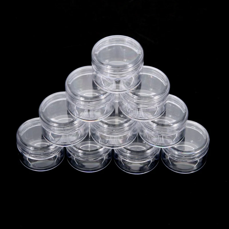 10pcs 2g 3g 5g 10g 15g 20g Plastic Empty Clear Cosmetic Jars Makeup Container Lip Balm Lotion Bottles Vials Cream Pot Gel Box