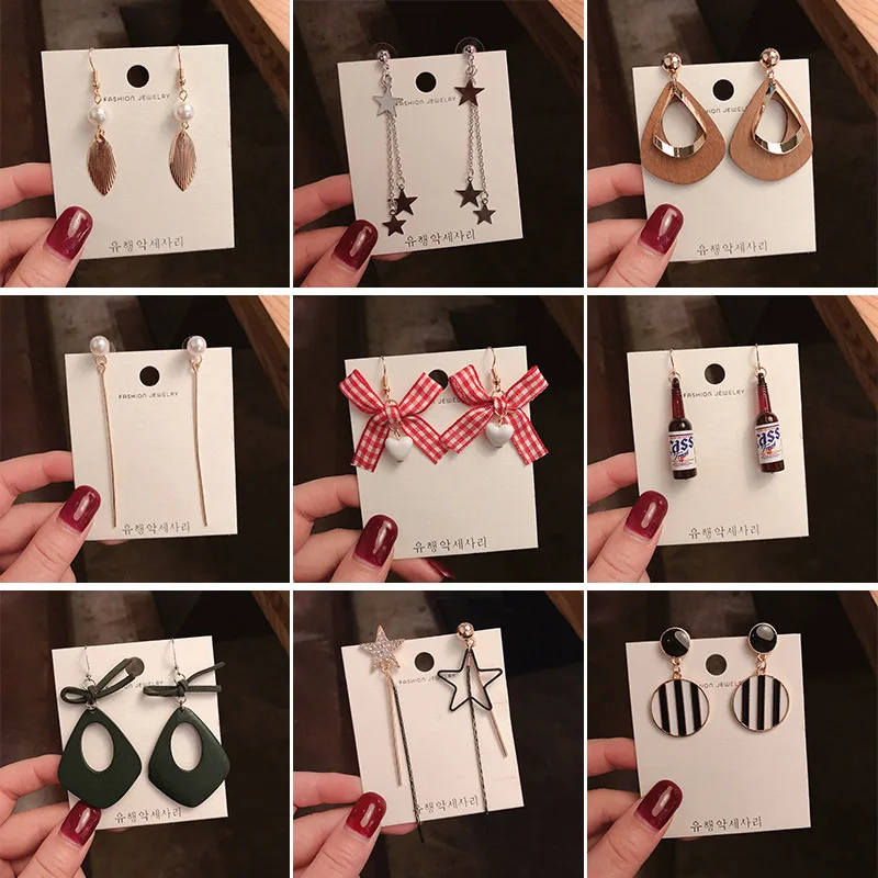 2019 Акция Новое поступление женские серьги из оловянного сплава Корейская версия