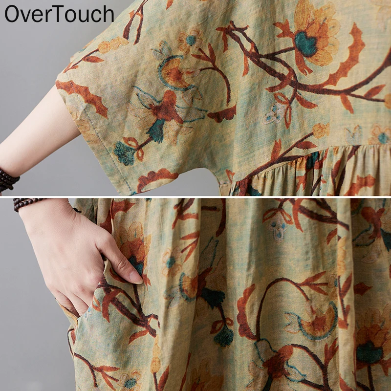 

Plus Size Summer Beach Dress Women Vestidos Sundress Flowers Lady Long Dress Vintage Oversize Loose Casual 5XL 6XL 2021