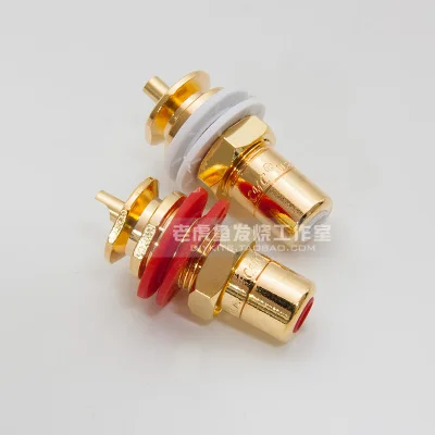 Plated 18K-Gold 2pcs Аутентичный американский бренд CMC 816u бескислородная медь покрытая блонд сжигание аудио RCA разъем с надписью версия - Цвет: Plated 18K-Gold 2pcs