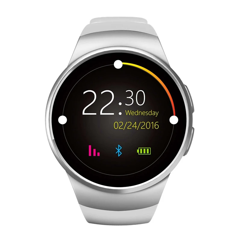 White Kw18 Bluetooth Смарт часы полный экран Smartwatch телефон сердечного ритма - Цвет: White