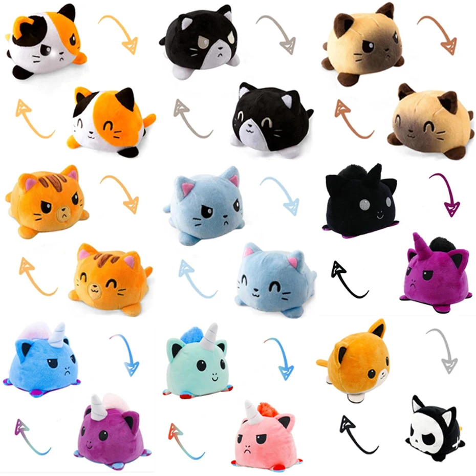 

Double-Sided Flip Cat Dog Kids Soft Gift Plushie Animals Unicorn Doll Toy Peluches For Pulpos Plush Toy Double-Sided Doll Toy