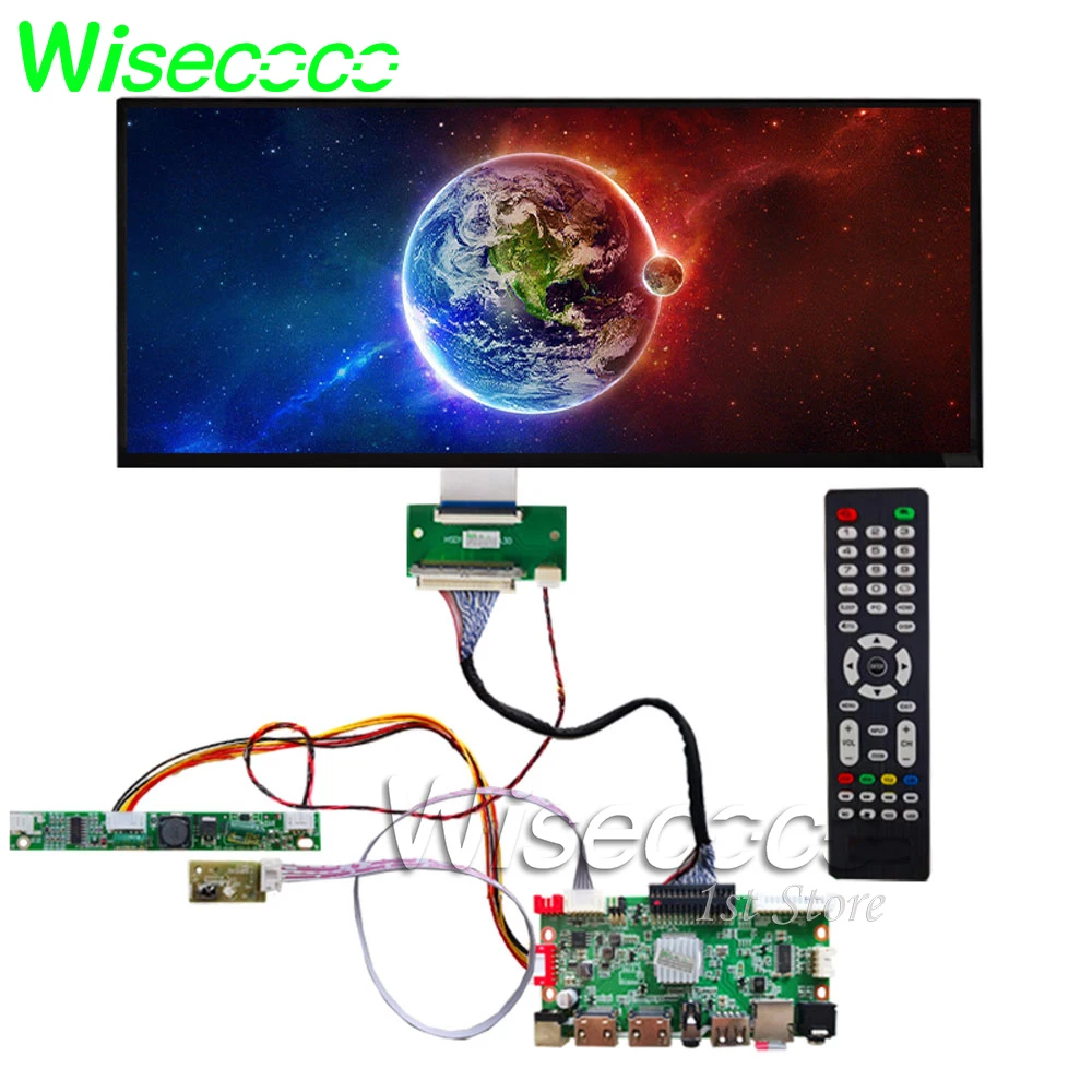 Wisecoco-pantalla LCD TFT de 12,3 pulgadas, Panel legible con luz solar, placa controladora HSD123KPW1, pantalla de coche de alto brillo, 1000nits