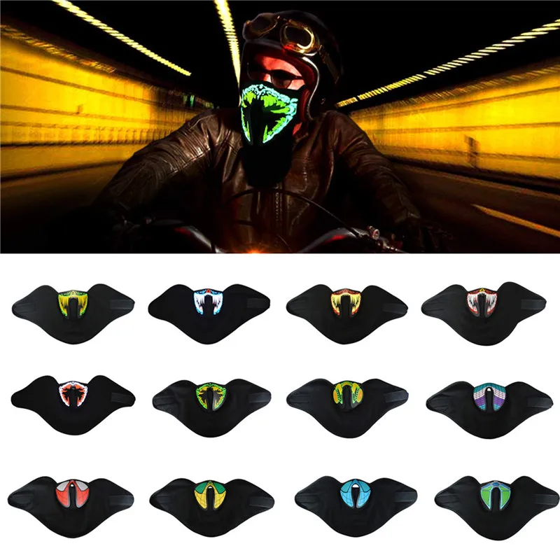 Хэллоуин СВЕТОДИОДНЫЙ маска музыкальный фестиваль контроль звука светящаяся