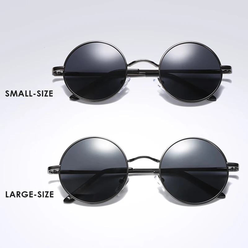 

Fashion Metallic Polarized Round Sunglasses Mens Womens Blue Coating Mirrored Sun Glasses John Lennon Vintage Retro SunGlasses