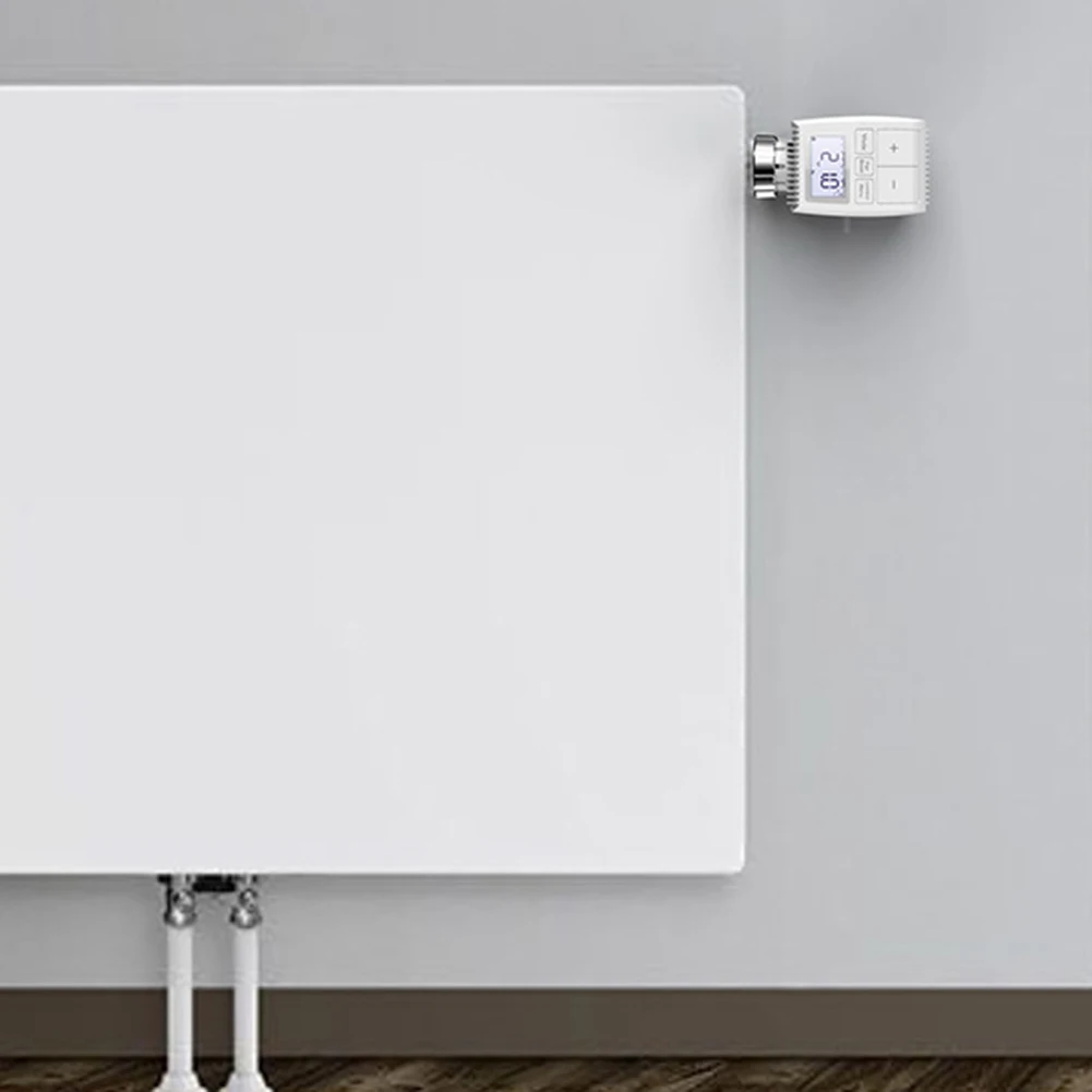 

Radiator Actuator Thermostatic Programmable Smart Valve Voice Control Heater Temperature Controller with LED