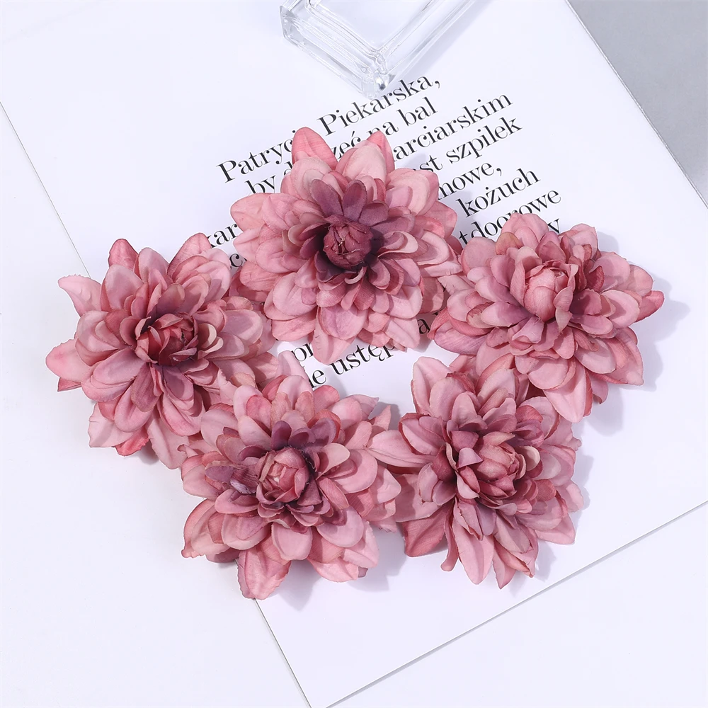 

Искусственные шелковые цветы Далии 5 шт., HUAYUXIANG