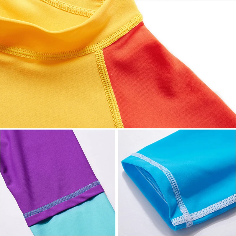 UPF 50 + Рашгард одежда для купания девочек и мальчиков Топ с длинным рукавом